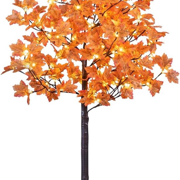 LED Artificial Lighted Maple Tree Warm White Fall Decorations Indoor Ourdoor - Picture 1 of 6